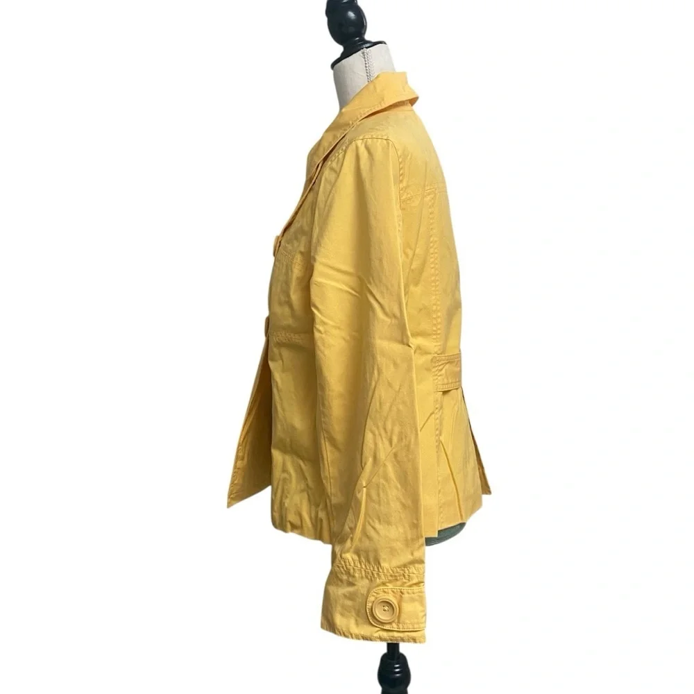 L.L.Bean Yellow Jacket M Double Breasted Cotton Coat Lightweight Utility - Picture 8 of 15